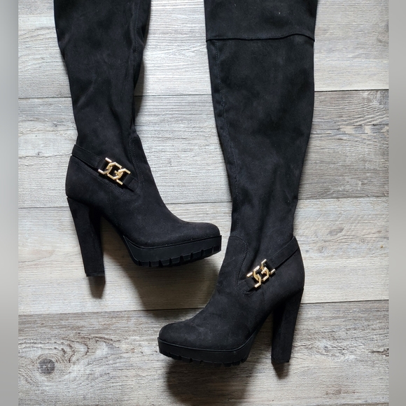 GUESS Women's Tailia Over-The-Knee Boot-Black - Picture 3 of 10